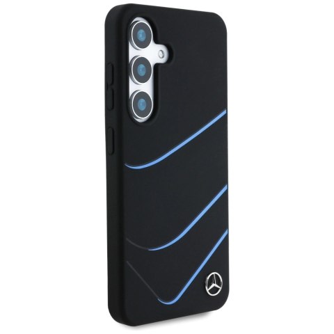 Etui Mercedes Silicone Contrasted Curves MagSafe na Samsung Galaxy S25 - czarne Etui Mercedes Silicone Contrasted Curves MagSafe na Samsung Galaxy S25 - czarne