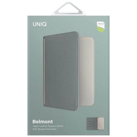 Etui na paszport UNIQ Belmont z blokadą RFID - zielone/kość słoniowa Etui na paszport UNIQ Belmont z blokadą RFID - zielone/kość słoniowa