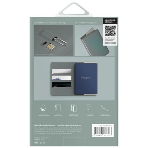 Etui na paszport UNIQ Belmont z blokadą RFID - zielone/kość słoniowa Etui na paszport UNIQ Belmont z blokadą RFID - zielone/kość słoniowa