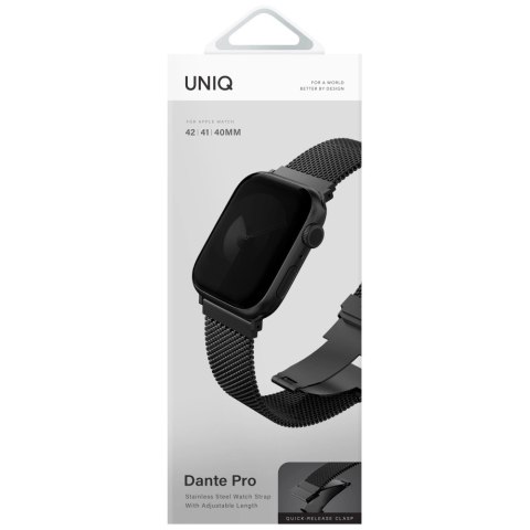 Pasek UNIQ Dante Pro do Apple Watch 40 / 41 / 42 mm ze stali nierdzewnej - grafitowy