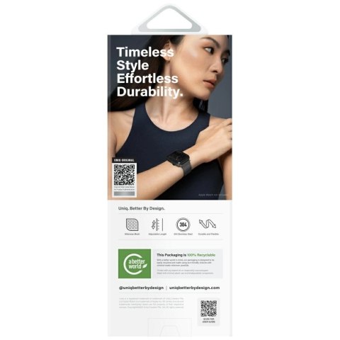 Pasek UNIQ Dante Pro do Apple Watch 40 / 41 / 42 mm ze stali nierdzewnej - grafitowy