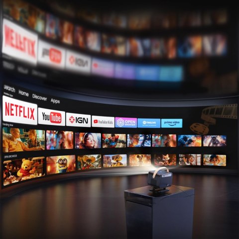 Projektor multimedialny Yaber U12 LCD FullHD 1080p z głośnikami stereo - czarny Projektor multimedialny Yaber U12 LCD FullHD 1080p z głośnikami stereo - czarny