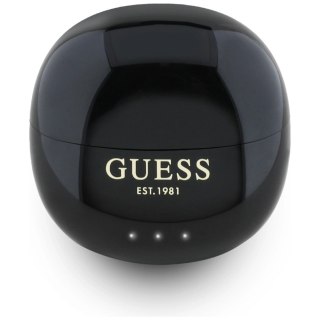 Słuchawki TWS Guess Glossy Effect Egg Shape Printed Classic Logo - czarne
