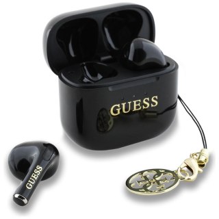 Słuchawki TWS Guess Glossy Effect Printed Classic Logo & Charm - czarne