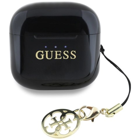 Słuchawki TWS Guess Glossy Effect Printed Classic Logo & Charm - czarne Słuchawki TWS Guess Glossy Effect Printed Classic Logo & Charm - czarne
