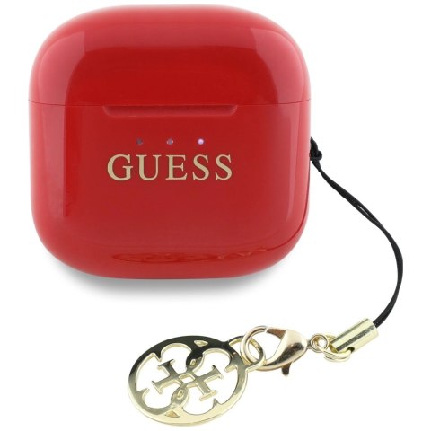 Słuchawki TWS Guess Glossy Effect Printed Classic Logo & Charm - czerwone Słuchawki TWS Guess Glossy Effect Printed Classic Logo & Charm - czerwone
