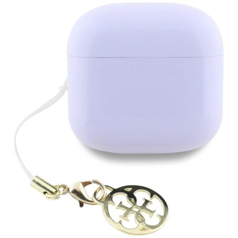 Słuchawki TWS Guess Glossy Effect Printed Classic Logo & Charm - lawendowe Słuchawki TWS Guess Glossy Effect Printed Classic Logo & Charm - lawendowe