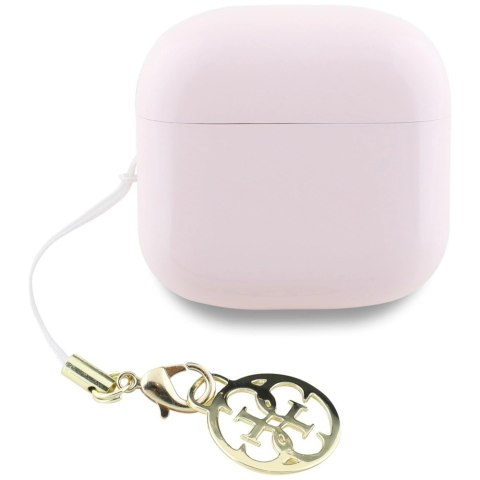 Słuchawki TWS Guess Glossy Effect Printed Classic Logo & Charm - różowe