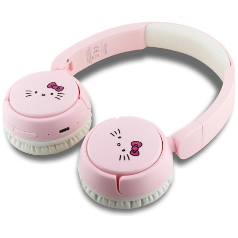 Słuchawki nauszne Hello Kitty Face Logo Bluetooth - różowe Słuchawki nauszne Hello Kitty Face Logo Bluetooth - różowe