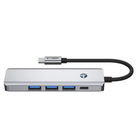 Adapter Tech-Protect HB01 HUB Adapter 5w1 USB-C + USB3.0 + HDMI 4K 60Hz + PD100W - szary Adapter Tech-Protect HB01 HUB Adapter 5w1 USB-C + USB3.0 + HDMI 4K 60Hz + PD100W - szary