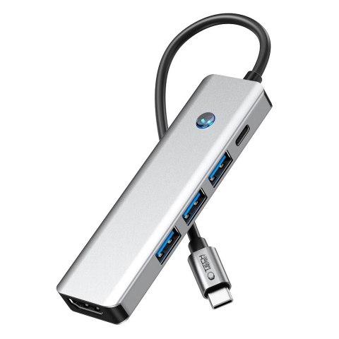 Adapter Tech-Protect HB01 HUB Adapter 5w1 USB-C + USB3.0 + HDMI 4K 60Hz + PD100W - szary Adapter Tech-Protect HB01 HUB Adapter 5w1 USB-C + USB3.0 + HDMI 4K 60Hz + PD100W - szary