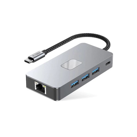 Adapter Tech-Protect HB05 HUB 9w1 USB-C + USB2.0 + USB3.0 + HDMI 4K 60HZ + SD / TF + PD100W + RJ45 - szary