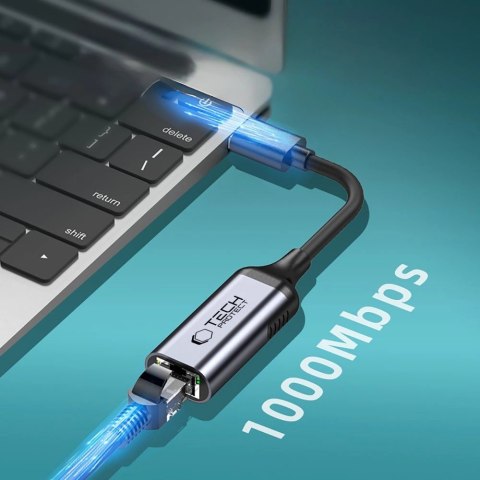 Adapter Tech-Protect UltraBoost USB-A 3.0 / Ethernet RJ45 1000Mbps - czarny