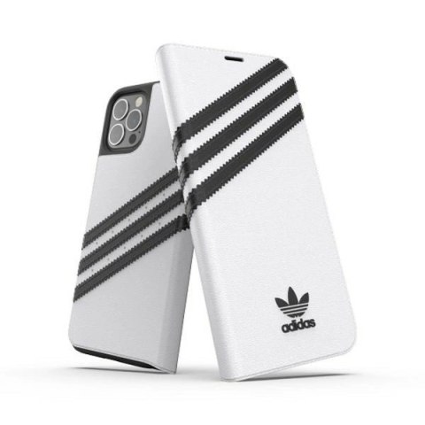 Etui Adidas OR Booklet Case PU na iPhone 12 / 12 Pro 6,1" - biało-czarne