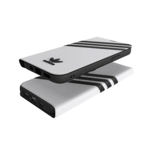 Etui Adidas OR Booklet Case PU na iPhone 12 / 12 Pro 6,1" - biało-czarne