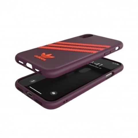 Etui Adidas OR Moulded PU na iPhone X / XS - bordowo-pomarańczowe