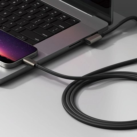 Kabel kątowy Ringke 3.2 gen. 2x2 USB-C, PD 3.1 240W 1m - czarny Kabel kątowy Ringke 3.2 gen. 2x2 USB-C, PD 3.1 240W 1m - czarny