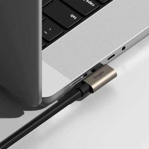 Kabel kątowy Ringke 3.2 gen. 2x2 USB-C, PD 3.1 240W 1m - czarny Kabel kątowy Ringke 3.2 gen. 2x2 USB-C, PD 3.1 240W 1m - czarny