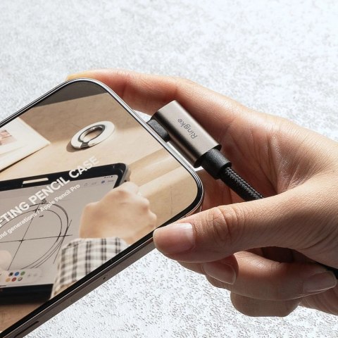 Kabel kątowy Ringke 3.2 gen. 2x2 USB-C, PD 3.1 240W 1m - czarny Kabel kątowy Ringke 3.2 gen. 2x2 USB-C, PD 3.1 240W 1m - czarny