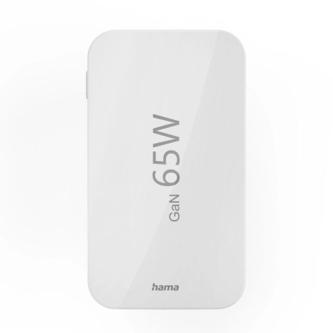 Ładowarka Hama GaN 65W 2x USB-C 1x USB-A składana - biała Ładowarka Hama GaN 65W 2x USB-C 1x USB-A składana - biała