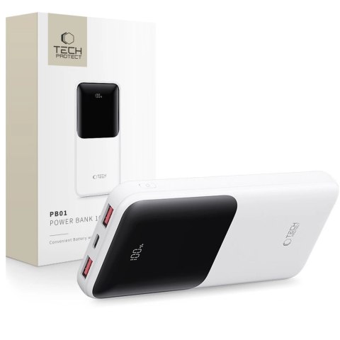 Powerbank Tech-Protect PB01 10000mAh 22.5W - biały Powerbank Tech-Protect PB01 10000mAh 22.5W - biały