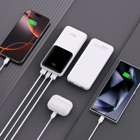 Powerbank Tech-Protect PB01 10000mAh 22.5W - biały Powerbank Tech-Protect PB01 10000mAh 22.5W - biały