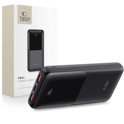 Powerbank Tech-Protect PB01 10000mAh 22.5W - czarny Powerbank Tech-Protect PB01 10000mAh 22.5W - czarny