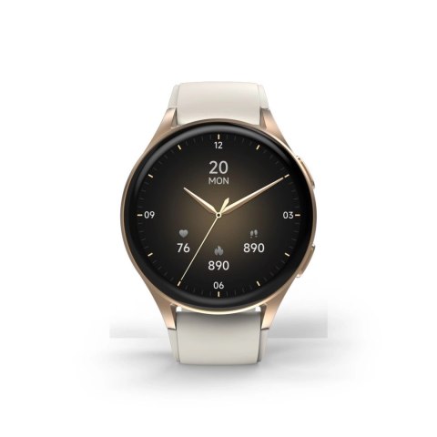 Smartwatch Hama 8900 GPS AMOLED 1.32" z beżowym paskiem silikonowym - złoty Smartwatch Hama 8900 GPS AMOLED 1.32" z beżowym paskiem silikonowym - złoty