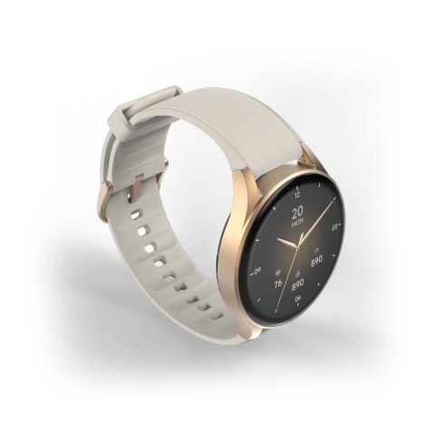Smartwatch Hama 8900 GPS AMOLED 1.32" z beżowym paskiem silikonowym - złoty Smartwatch Hama 8900 GPS AMOLED 1.32" z beżowym paskiem silikonowym - złoty
