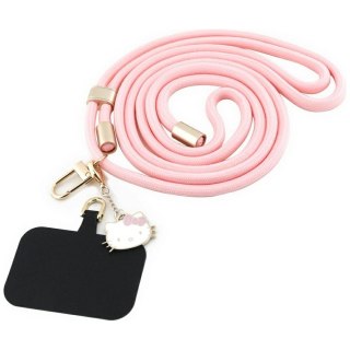 Uniwersalna smycz do telefonu Hello Kitty Patch & Kitty Head Charm - różowa