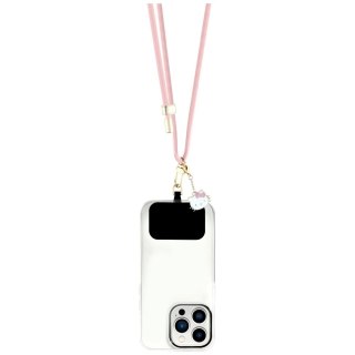 Uniwersalna smycz do telefonu Hello Kitty Patch & Kitty Head Charm - różowa