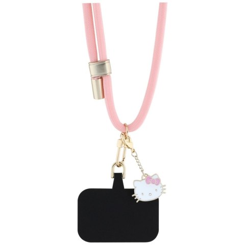 Uniwersalna smycz do telefonu Hello Kitty Patch & Kitty Head Charm - różowa Uniwersalna smycz do telefonu Hello Kitty Patch & Kitty Head Charm - różowa