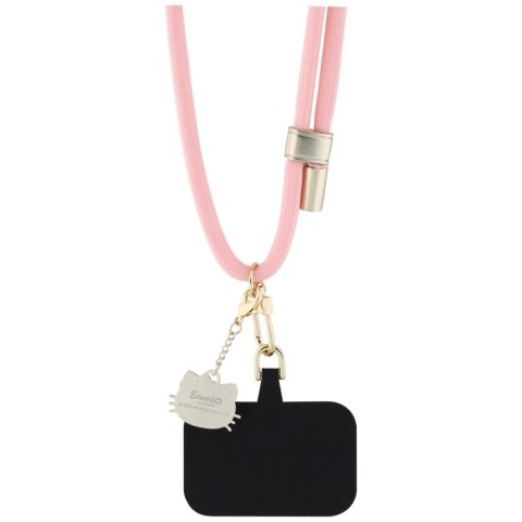 Uniwersalna smycz do telefonu Hello Kitty Patch & Kitty Head Charm - różowa Uniwersalna smycz do telefonu Hello Kitty Patch & Kitty Head Charm - różowa