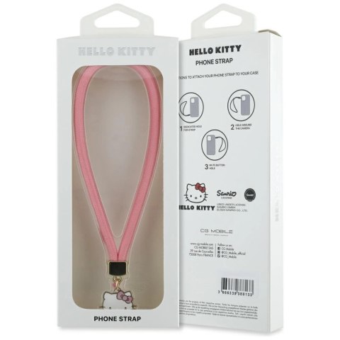 Zawieszka na telefon Hello Kitty Nylon Cord Kitty Head - różowa Zawieszka na telefon Hello Kitty Nylon Cord Kitty Head - różowa