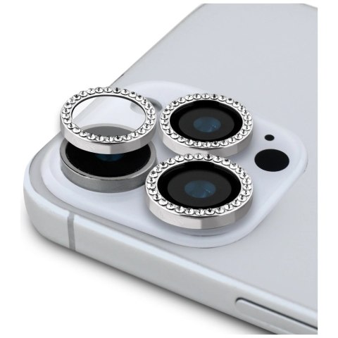 Zestaw 2w1 Guess BP Rhinestone szkło na ekran i obiektyw aparatu do iPhone 16 Pro Max - srebrny Zestaw 2w1 Guess BP Rhinestone szkło na ekran i obiektyw aparatu do iPhone 16 Pro Max - srebrny