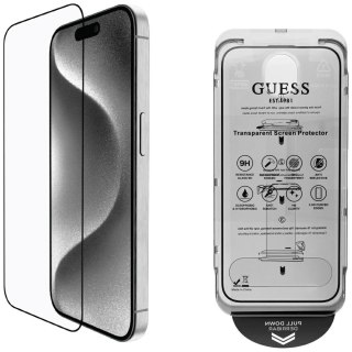 Zestaw 2w1 Guess BP Rhinestone szkło na ekran i obiektyw aparatu do iPhone 16 Pro Max - złoty