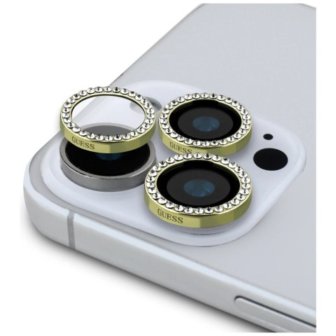 Zestaw 2w1 Guess BP Rhinestone szkło na ekran i obiektyw aparatu do iPhone 16 Pro Max - złoty Zestaw 2w1 Guess BP Rhinestone szkło na ekran i obiektyw aparatu do iPhone 16 Pro Max - złoty