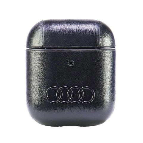 Etui Audi Leather Big Logo na AirPods 1 / 2 - czarne Etui Audi Leather Big Logo na AirPods 1 / 2 - czarne