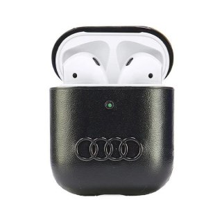 Etui Audi Leather Big Logo na AirPods 1 / 2 - czarne