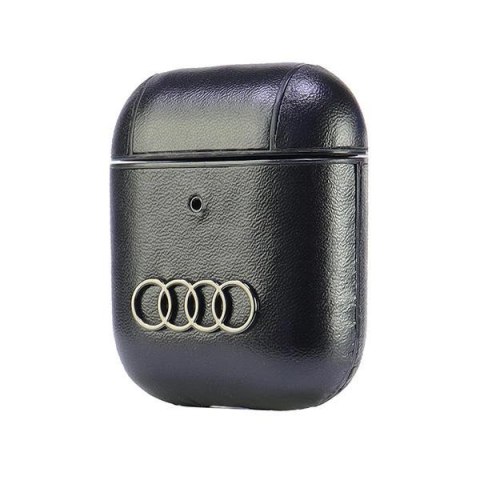 Etui Audi Leather Big Logo na AirPods 1 / 2 - czarne Etui Audi Leather Big Logo na AirPods 1 / 2 - czarne