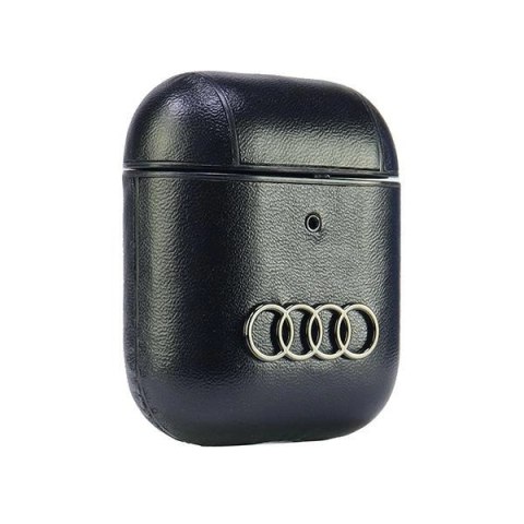 Etui Audi Leather Big Logo na AirPods 1 / 2 - czarne Etui Audi Leather Big Logo na AirPods 1 / 2 - czarne
