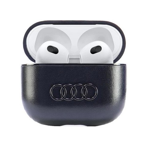 Etui Audi Leather Big Logo na AirPods 3 - czarne Etui Audi Leather Big Logo na AirPods 3 - czarne