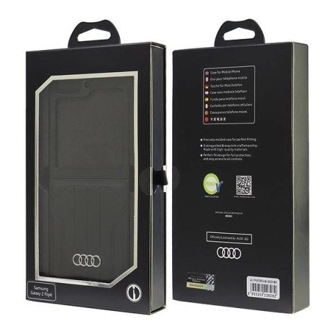 Etui Audi Synthetic Leather MagSafe na Samsung Galaxy Z Flip 6 - czarne Etui Audi Synthetic Leather MagSafe na Samsung Galaxy Z Flip 6 - czarne