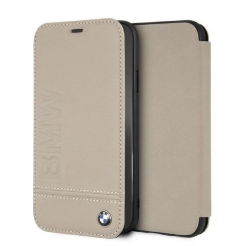 Etui BMW Logo Imprint na iPhone Xr - beżowe Etui BMW Logo Imprint na iPhone Xr - beżowe