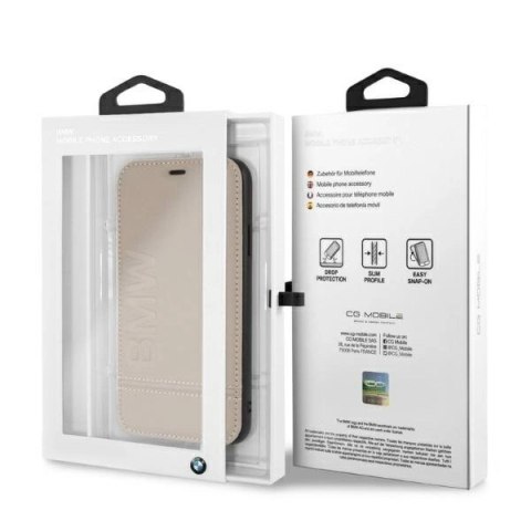 Etui BMW Logo Imprint na iPhone Xr - beżowe Etui BMW Logo Imprint na iPhone Xr - beżowe