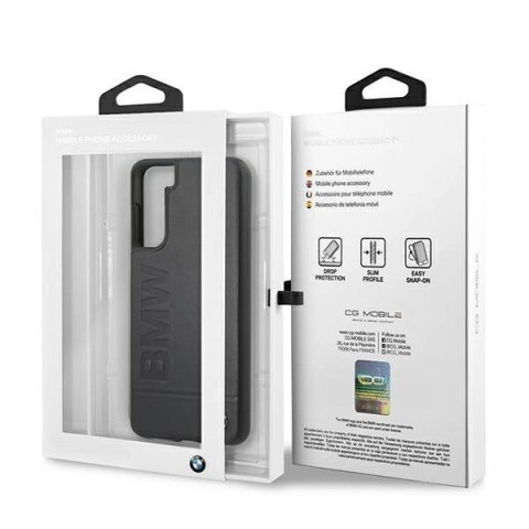 Etui BMW Signature Logo Imprint na Samsung Galaxy S21+ - granatowe