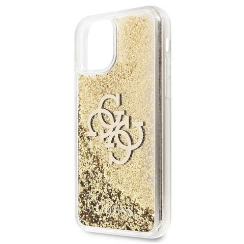 Etui Guess 4G Big Liquid Glitter na iPhone 11 6,1" / Xr - złote