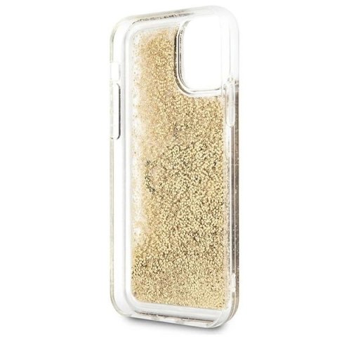 Etui Guess 4G Big Liquid Glitter na iPhone 11 6,1" / Xr - złote
