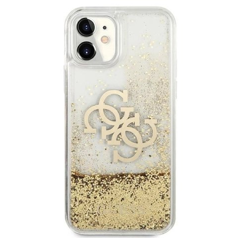 Etui Guess 4G Big Liquid Glitter na iPhone 11 6,1" / Xr - złote