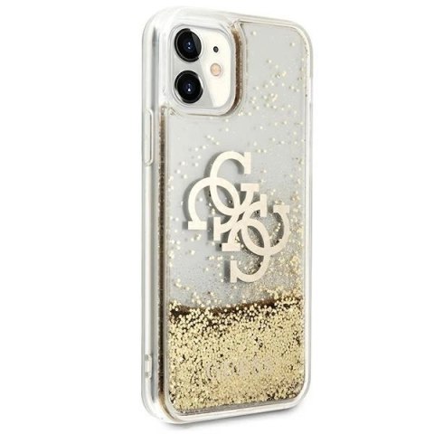 Etui Guess 4G Big Liquid Glitter na iPhone 11 6,1" / Xr - złote